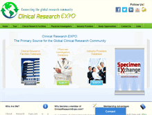 Tablet Screenshot of clinicalresearchexpo.com